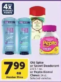 Vons Old Spice or Secret Deodorant offer