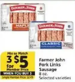 Vons Farmer John Pork Links Sausage offer