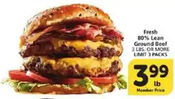 Vons Fresh 80% Lean Ground Beef offer