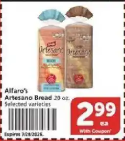Vons Alfaro's Artesano Bread offer