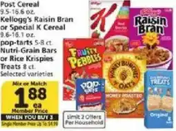 Vons Kellogg's Raisin Bran or Special K Cereal offer