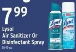 Brookshire's Lysol air sanitizer or disinfectant spray offer