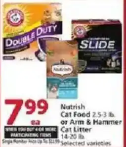 Vons Nutrish Cat Food or Arm & Hammer Cat Litter offer