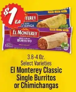 IGA El Monterey classic single burritos or chimichangas offer