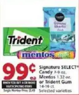 Vons Signature SELECT Candy or Trident Gum offer