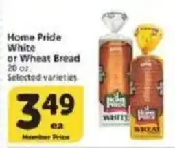Vons Home Pride white or wheat bread offer