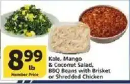 Vons Kale, Mango & Coconut Salad, BBQ Beans with Brisket or Shredded Chicken offer