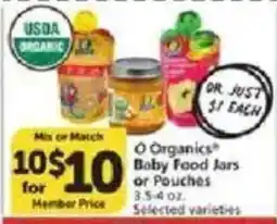 Vons O Organics Baby Food Jars or Pouches offer
