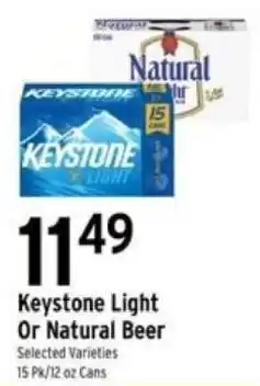 Brookshire's Keystone Light Or Natural Beer offer