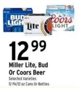 Brookshire's Miller Lite, Bud Or Coors Beer offer