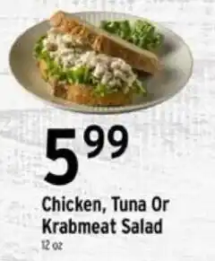 Brookshire's Chicken, Tuna Or Krabmeat Salad offer