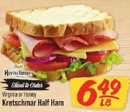 IGA Kretschmar Virginia or Honey Kretschmar Half Ham offer