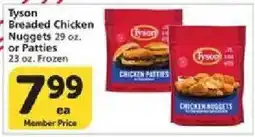 Vons Tyson breaded chicken nuggets or patties offer