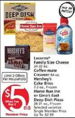 Vons Lucerne Family Size Cheese offer