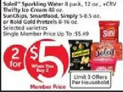 Vons Soleil Sparkling Water offer