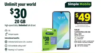 Simple Mobile Samsung A16 5G