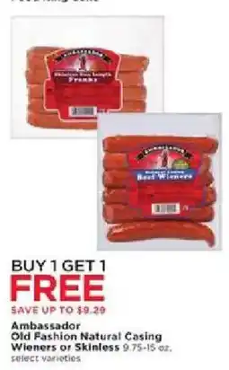 Cub Foods Ambassador Old Fashion Natural Casing Wieners or Skinless offer