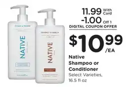 Kroger Native Shampoo or Conditioner offer