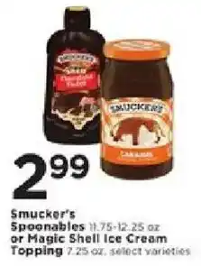 Cub Foods Smucker's Spoonables or Magic Shell Ice Cream Topping offer