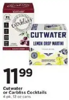 Cub Foods Cutwater or Carblliss Cocktails offer