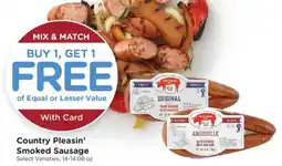 Kroger Country Pleasin' Smoked Sausage offer