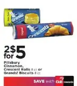 Cub Foods Pillsbury Cinnamon, Crescent Rolls or Grands! Biscuits offer