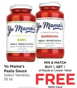 Kroger Yo Mama's Pasta Sauce offer