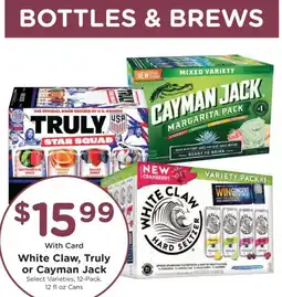Kroger White Claw, Truly or Cayman Jack offer
