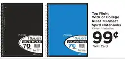 Kroger Top Flight Wide or College Ruled 70-Sheet Spiral Notebooks offer