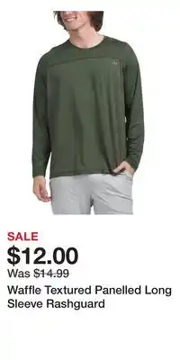 TJ Maxx Waffle Textured Panelled Long Sleeve Rashguard offer
