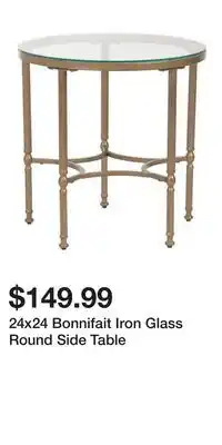 TJ Maxx 24x24 Bonnifait Iron Glass Round Side Table offer