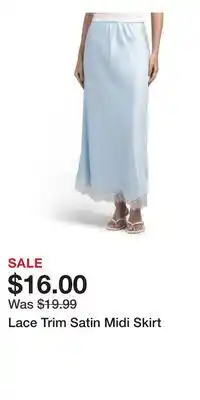 TJ Maxx Lace Trim Satin Midi Skirt offer