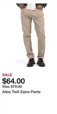 TJ Maxx Atlas Twill Zaine Pants offer
