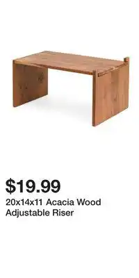 TJ Maxx 20x14x11 Acacia Wood Adjustable Riser offer
