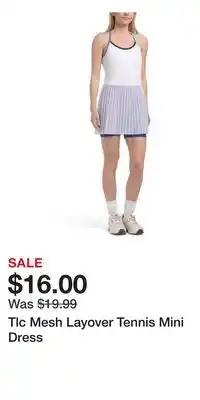 TJ Maxx Tlc Mesh Layover Tennis Mini Dress offer