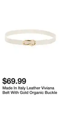 TJ Maxx Made In Italy Leather Viviana Belt With Gold Organic Buckle offer