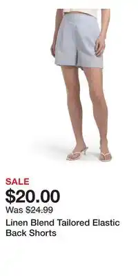 TJ Maxx Linen Blend Tailored Elastic Back Shorts offer