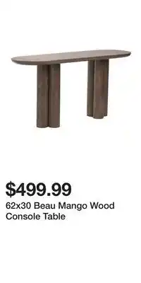 TJ Maxx 62x30 Beau Mango Wood Console Table offer