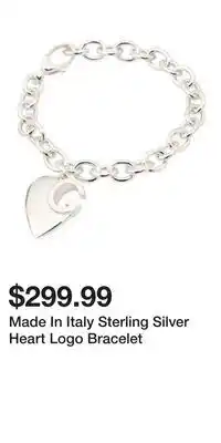 TJ Maxx Made In Italy Sterling Silver Heart Logo Bracelet offer