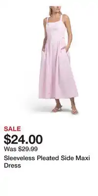 TJ Maxx Sleeveless Pleated Side Maxi Dress offer