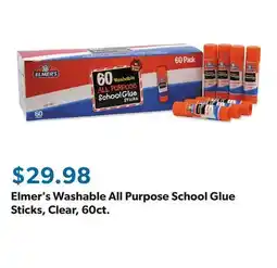 Sam's Club Elmer's Washable All Purpose School Glue Sticks, Clear, 60ct offer
