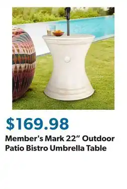 Sam's Club Member's Mark 22 Outdoor Patio Bistro Umbrella Table offer