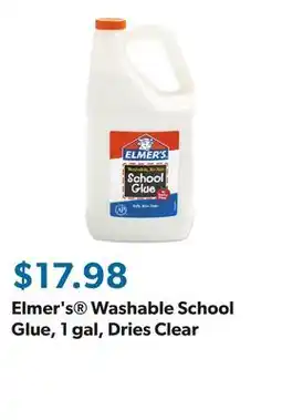Sam's Club Elmer's Washable School Glue, 1 gal, Dries Clear offer