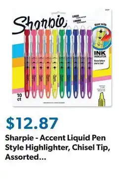Sam's Club Sharpie - Accent Liquid Pen Style Highlighter, Chisel Tip, Assorted - 10/Set offer