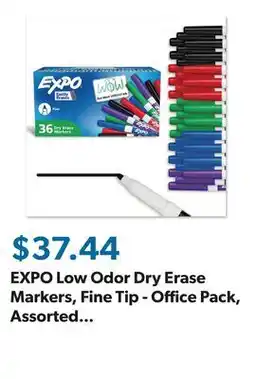 Sam's Club EXPO Low Odor Dry Erase Markers, Fine Tip - Office Pack, Assorted Colors, 36/Pack offer