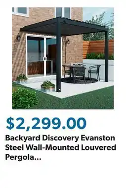 Sam's Club Backyard Discovery Evanston Steel Wall-Mounted Louvered Pergola with Adjustable Roof, Choose Size offer