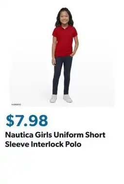 Sam's Club Nautica Girls Uniform Short Sleeve Interlock Polo offer