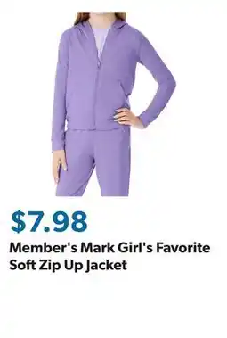 Sam's Club Member's Mark Girl's Favorite Soft Zip Up Jacket offer