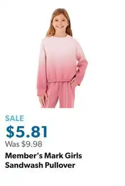 Sam's Club Member's Mark Girls Sandwash Pullover offer