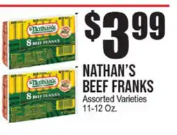 Extra Supermarket NATHAN'S BEEF FRANKS offer